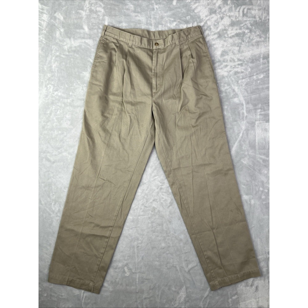 Flyers Pants Mens Size 36X32 Khaki Beige Casual Zip Button Belt Loops Chino